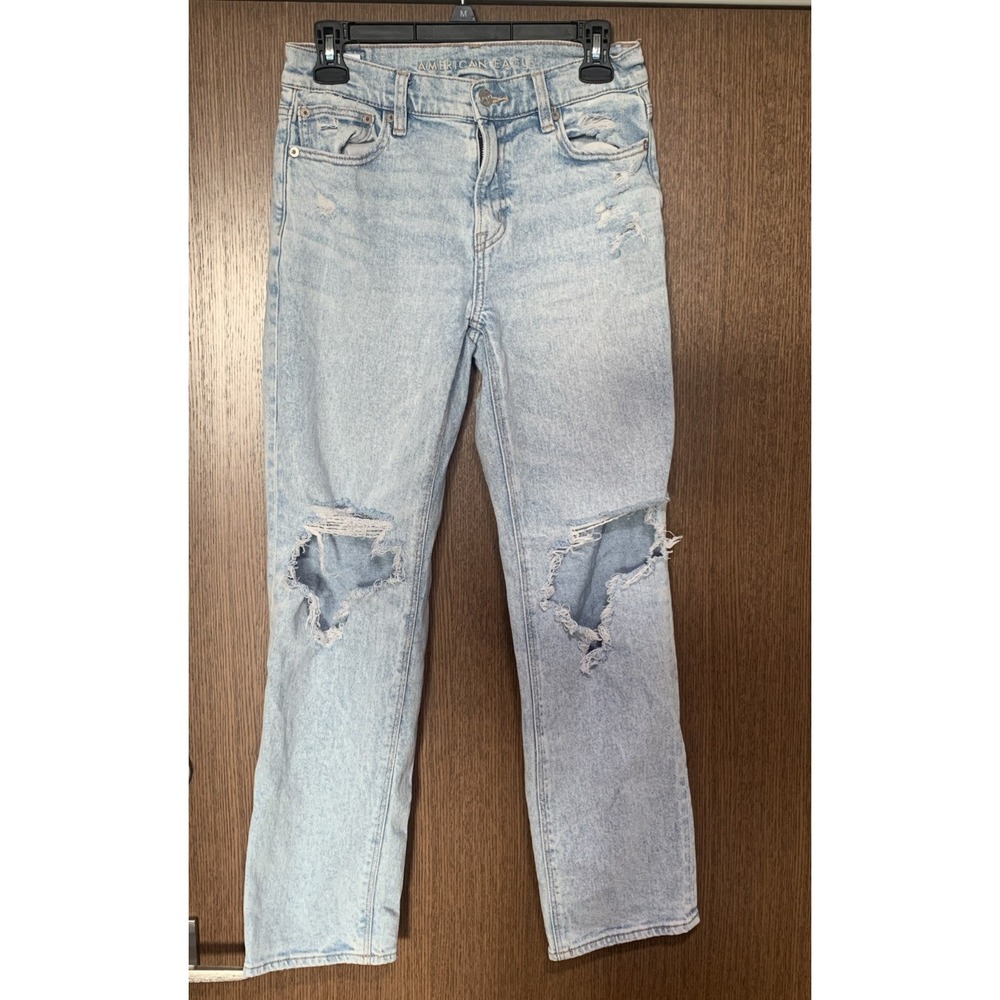 VTG American Eagle Women's Distressed Jeans US 2 Stretch Jeans Open Knee